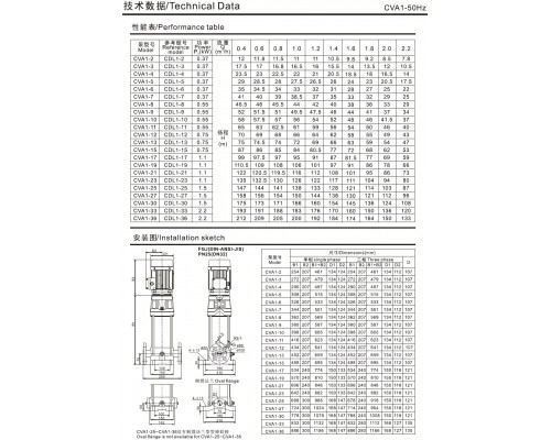 CVA1-7 multistage vertical pump