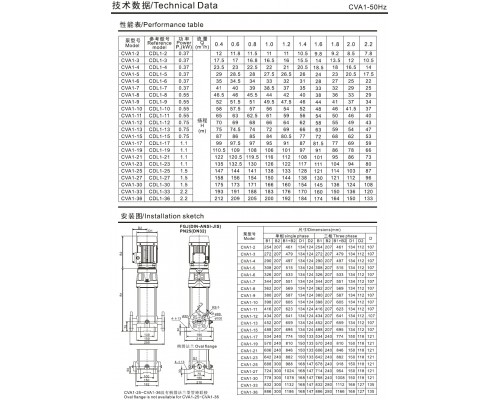 CVA1-9 multistage vertical pump