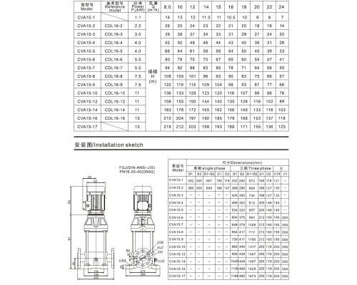 CVA15-5 mehrstufige Vertikalpumpe