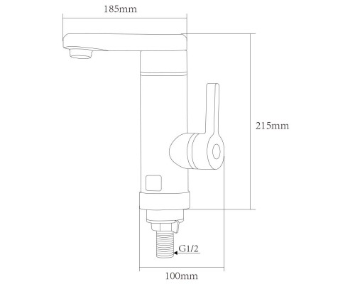 Кран-водонагрівач проточний HZ 3.0кВт 0.4-5бар для кухні гусак прямий на гайці (W) AQUATICA HZ-6B243W (9791123)